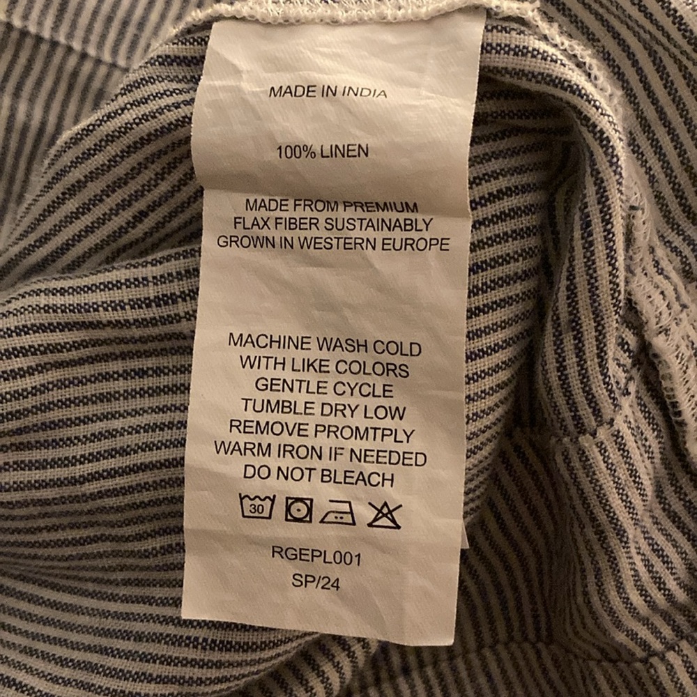 EUC Quince size xs Blue and White Striped Linen Maxi Dress - Picture 10 of 10